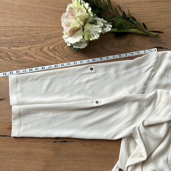 TOMMY BAHAMA Silk Cream V-Neck Belted Shirt Dress - Size Small - Picture 13 of 14